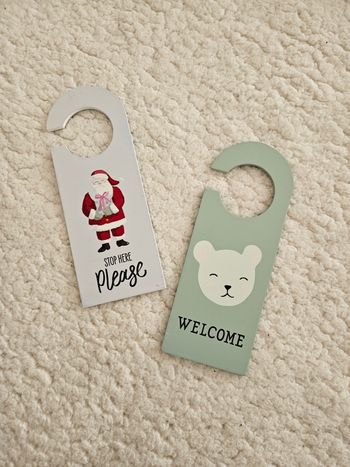 Lot de 2 pancartes de porte en bois Sostrene Grene