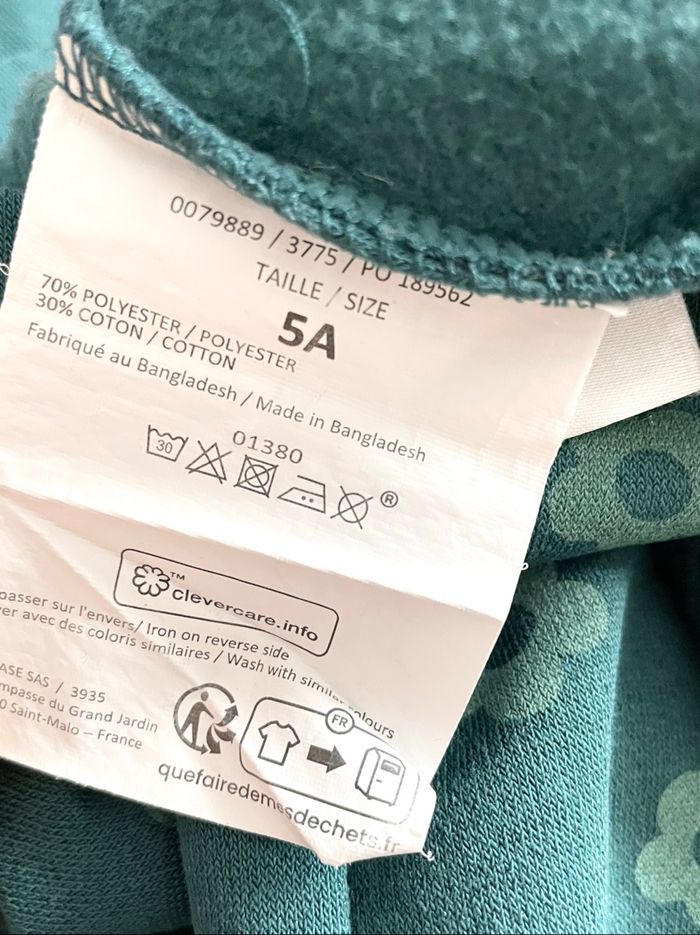 Robe molletonnée verte 5 ans (LH) - photo numéro 5