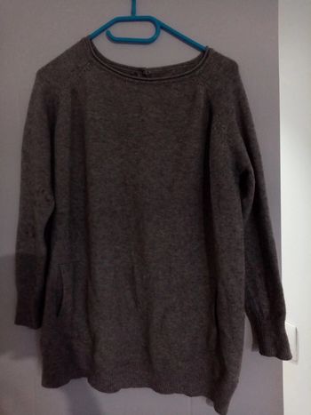 Pull taupe beige chiné