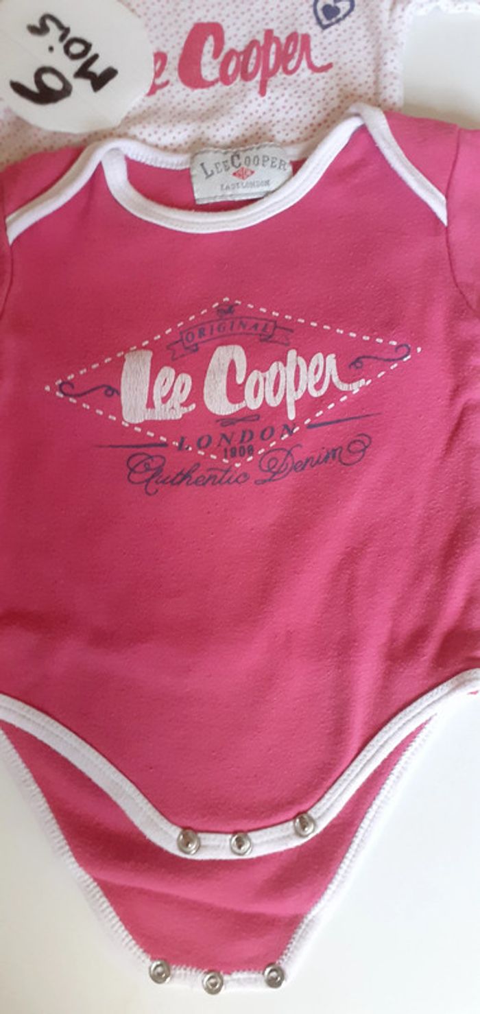 Lot de 3 bodies coton lee cooper manches longues 6 mois fille - photo numéro 6