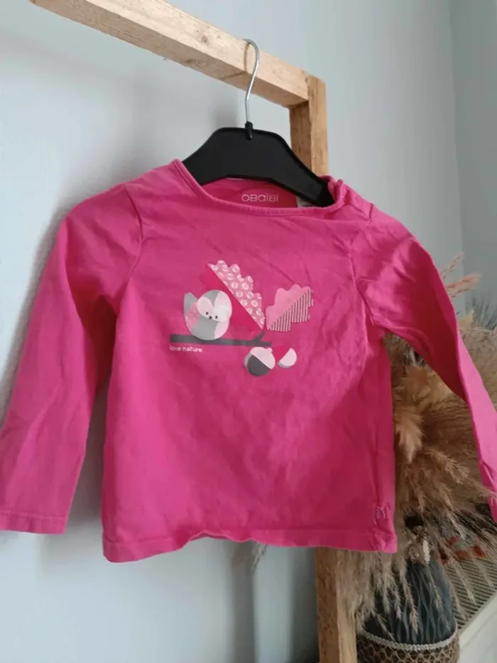 Tshirt manche longue Rose obaibi