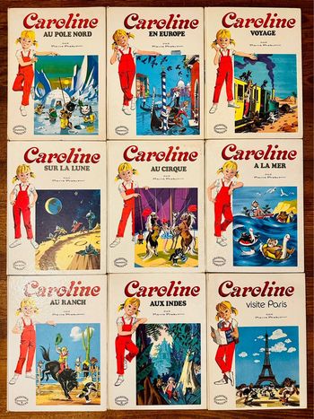 Lot de 9 livres bd grands albums Hachette Caroline blancs Pierre Probst vintage