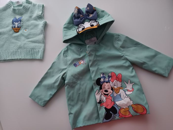 Manteau imperméable fille Disney Minnie & Daisy – Capuche avec nœud – Doublure polaire chaude