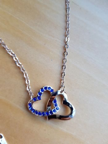 Collier pendentif coeur plaqué or blanc 18k  pierre swarovski élément neuf