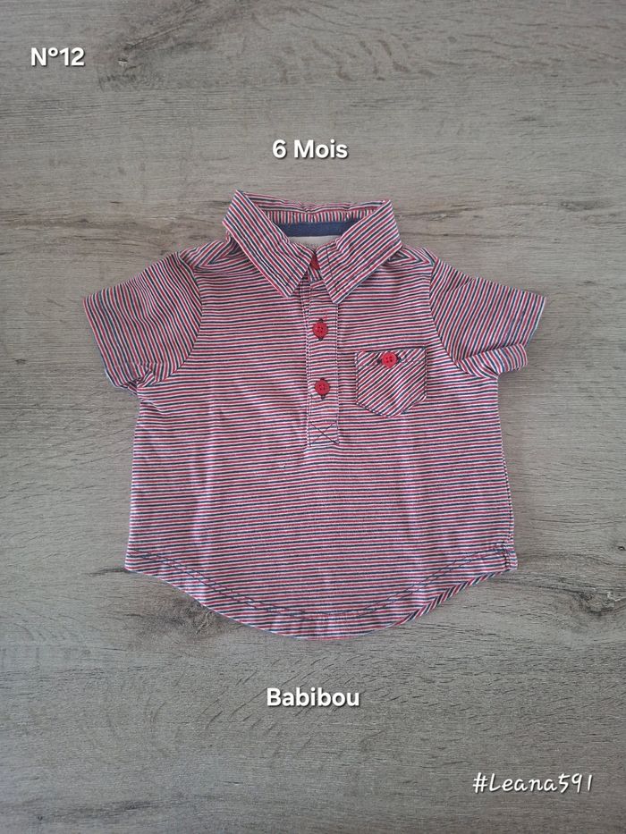 🌷N°12🌷Polo Courtes Manches - Babibou - 6 Mois🌷