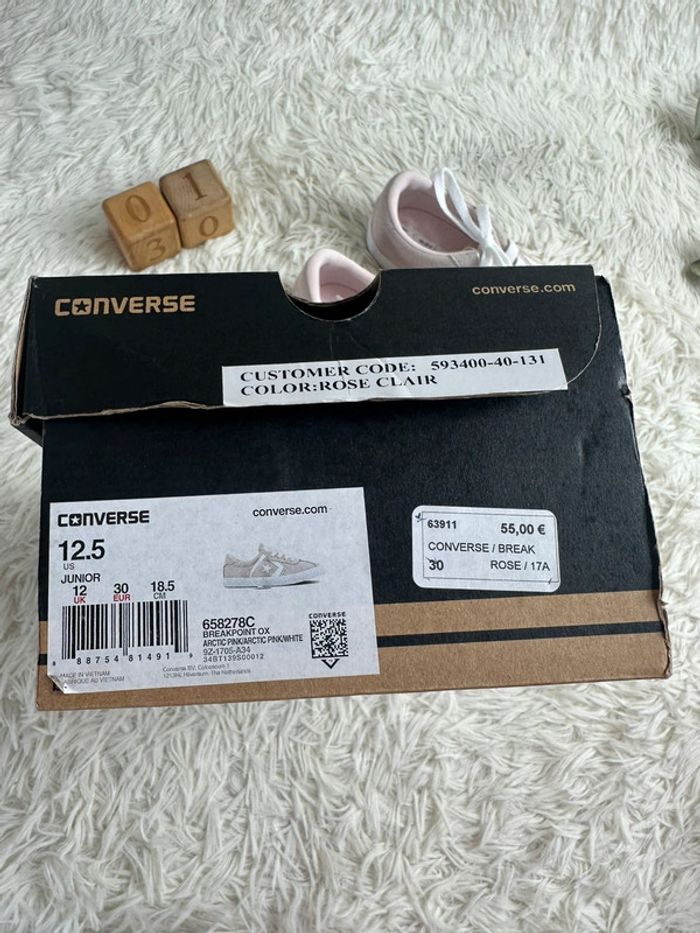 Paire de basket rose poudrée Converse taille 30 - photo numéro 6