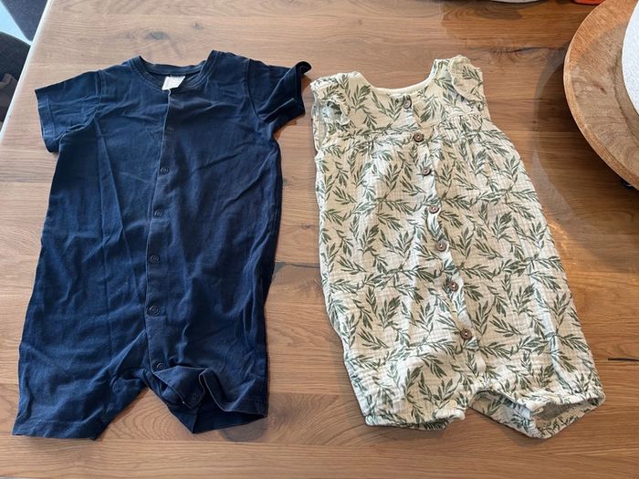 Lot 2 combinaisons été mixte H&M Zeeman 86cm