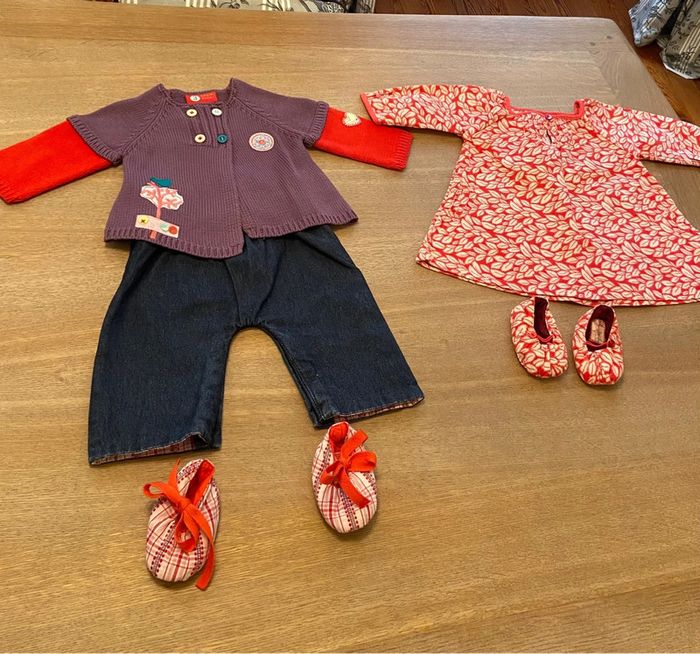 Lot de vêtements et chaussons DPAM taille 3 mois - photo numéro 1