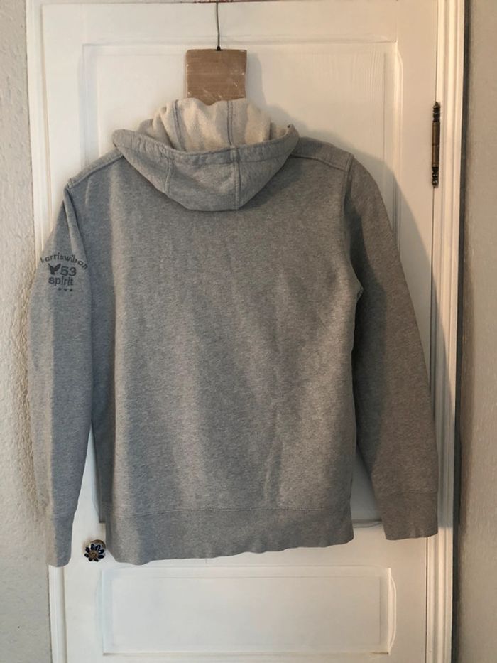 Sweat-shirt gris clair à capuche avec poches « harris wilson » T L - photo numéro 2