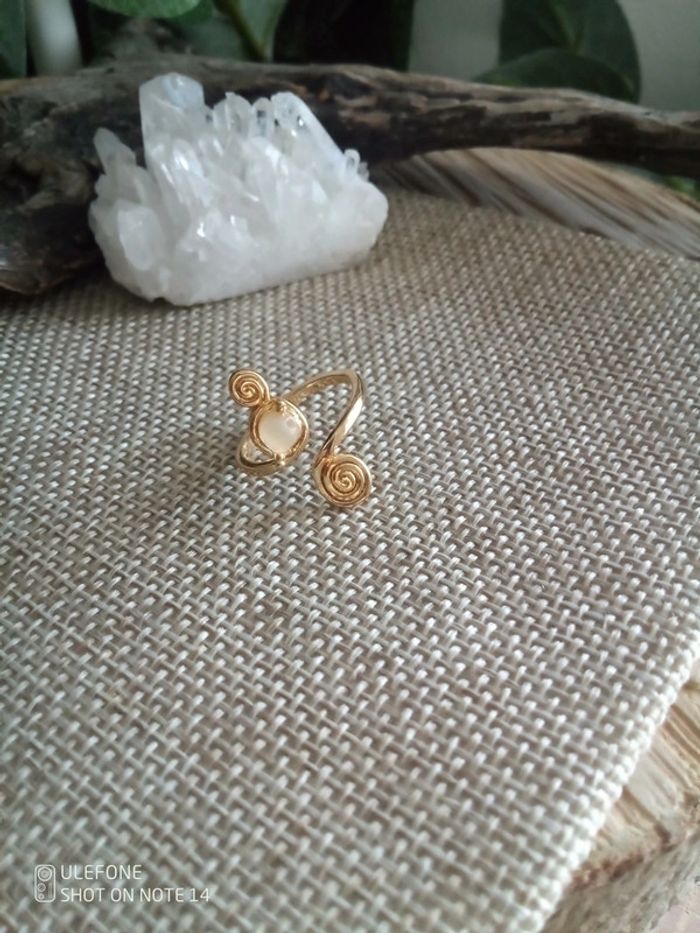 Bague d'orteil avec pierre de sélénite naturelle - photo numéro 2