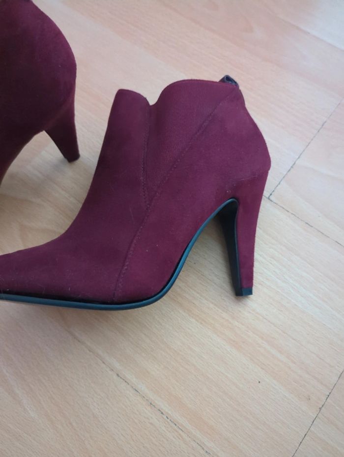 Bottines à talons bordeaux - photo numéro 2