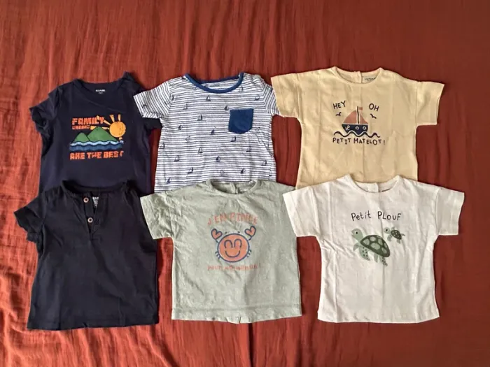 Lot 6 t-shirt 9 mois