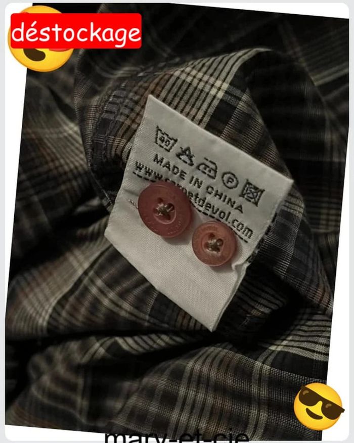 Chemise homme manches longues carnet de vol, taille M 100 % coton - photo numéro 7