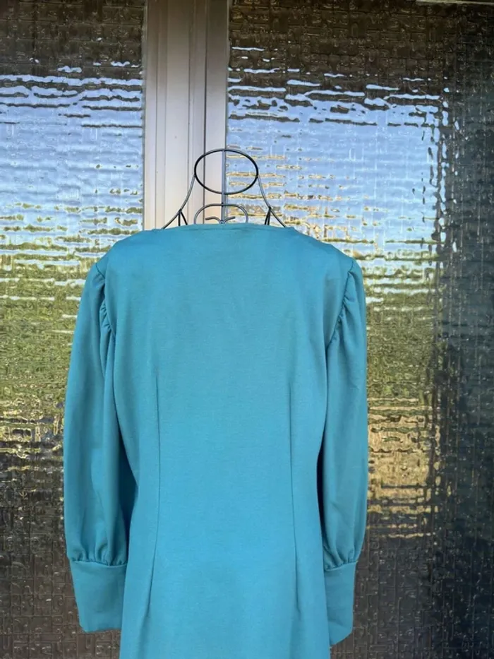 Robe Bleu-Verte Manches Longues Bouffantes - photo numéro 13