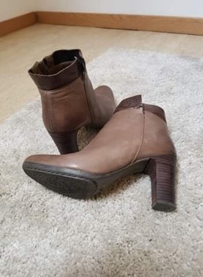 Bottines à talon Minka Design En cuir marron - photo numéro 2