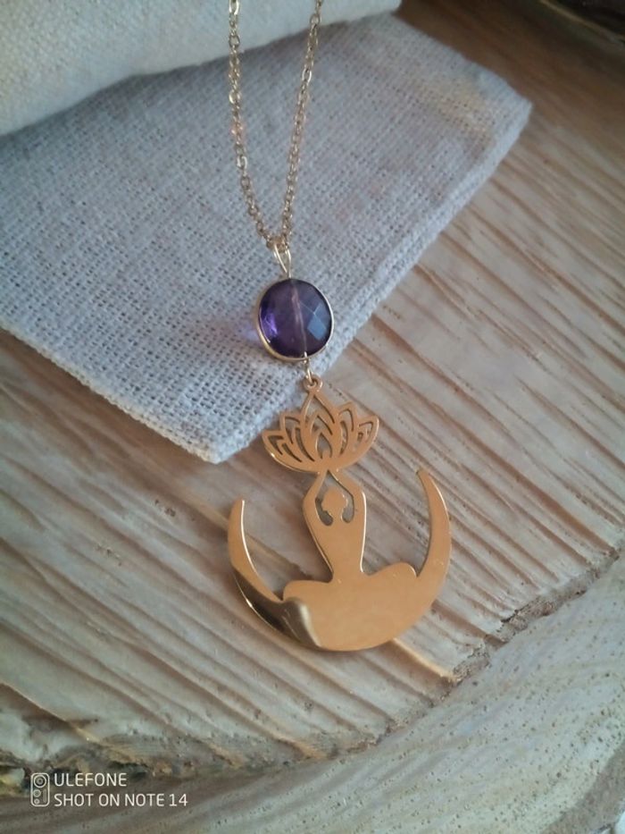 Collier féminin sacré pierre d'améthyste - photo numéro 3