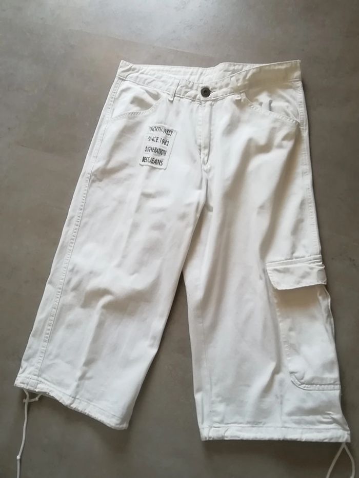 Parfait ETAT - Pantalon Court Blanc Coton epais