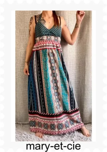SOLDE - Robe longue dos nu à nouer dans le cou taille M