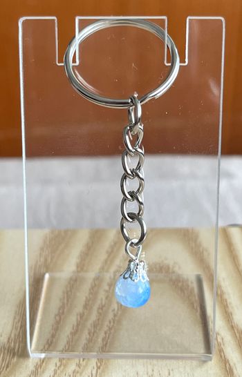 Porte clé perle bleu