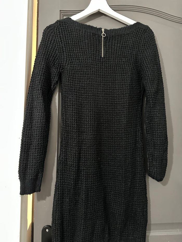 Robe pull cache cache noire  pailletée - photo numéro 2