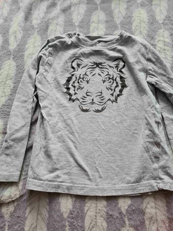 Sweat gris tête de tigre