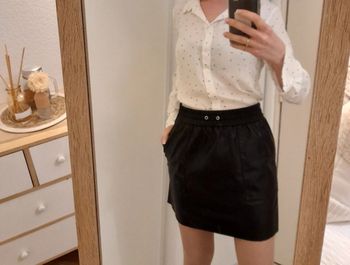 Jupe en simili cuir noir taille 38 / 40