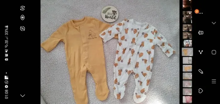 2 pyjama bebe mixte 1 mois