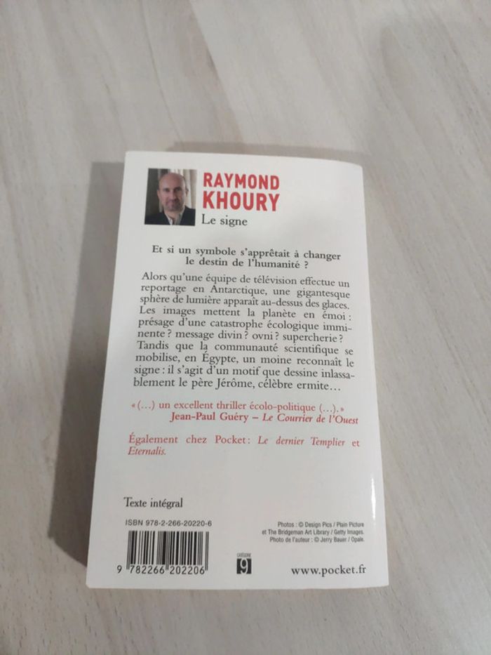 Livre poche le signe Khoury auteur dernier templier - photo numéro 6
