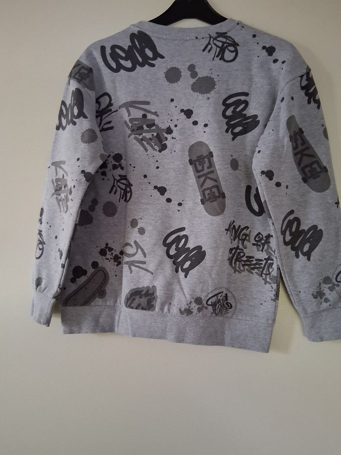 Sweat shirt " tex " gris imprimé " t- 11-12 ans" - photo numéro 2