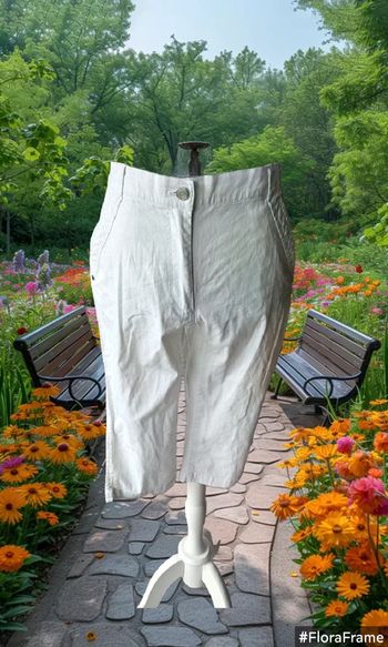 Pantacourt blanc, scottage, taille 38