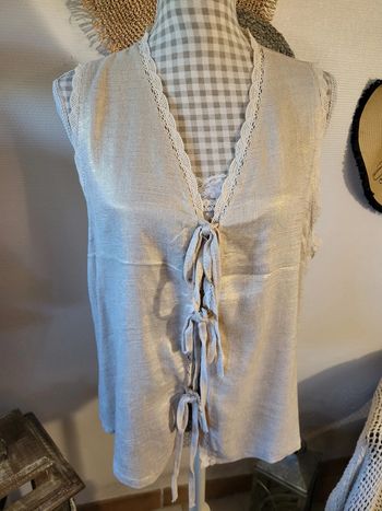 Gilet bohème lin