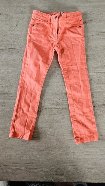 Pantalon ajustable à la taille, élastique orange, twill slim, 5/6 ans, Tex, neid