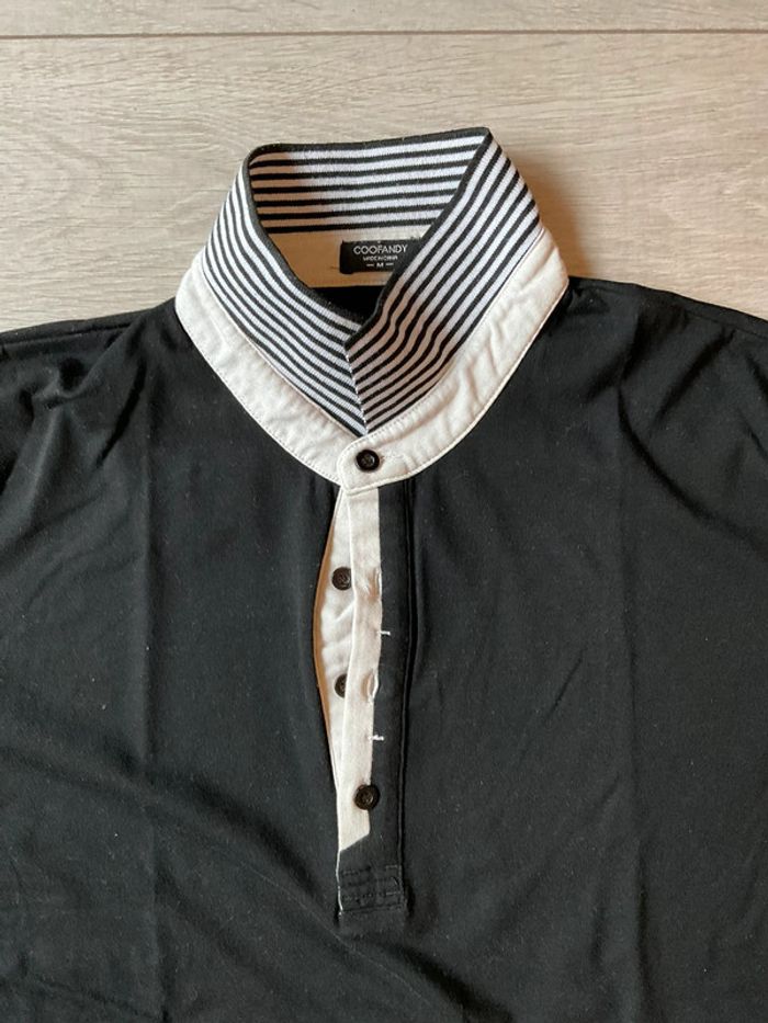 Polo noir et blanc pour homme taille M - photo numéro 2