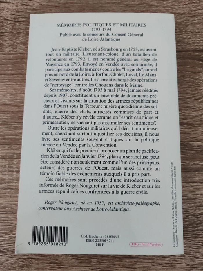 Kléber ⭐ Mémoires politiques et militaires 1793-1794 - photo numéro 2