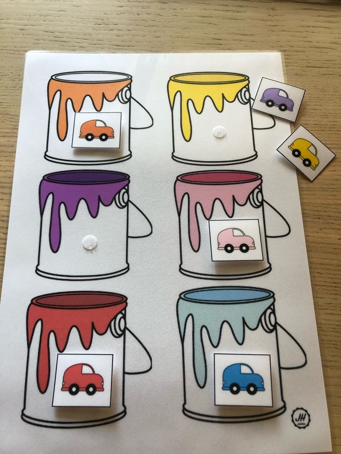 Fiche Montessori : Le tri des couleurs : Les voitures - photo numéro 2