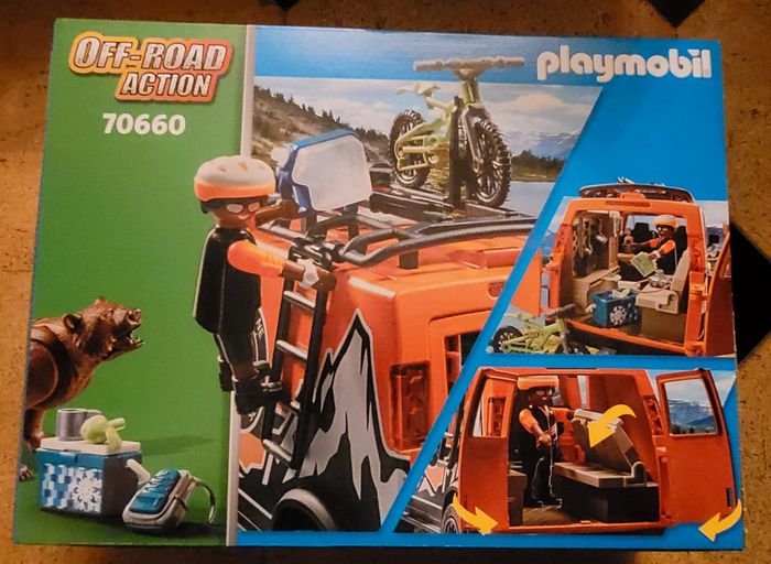 NEUF Playmobil off road action adventure van VTT vélo 4x4 suv ours nature forêt 70660 - photo numéro 2