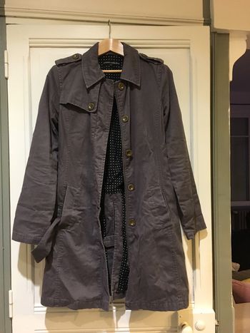 Trench-coat bleu intérieur pois taille 40