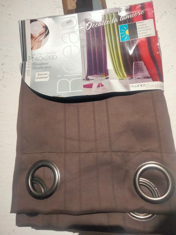 Rideau occultant double face brun 140x260