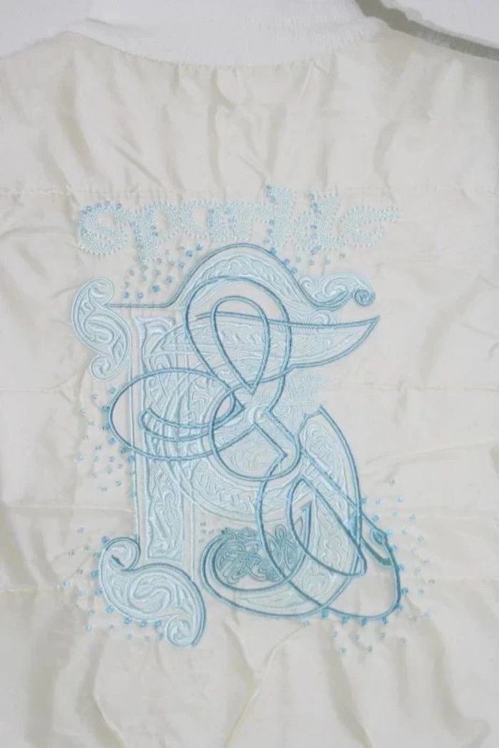 Doudoune sans manche blanche avec fourrure bleue Pampolina 6 ans - photo numéro 5