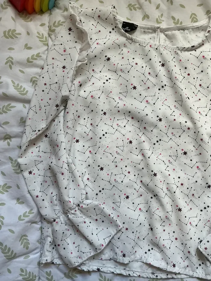 chemise manches longues blanc a motifs étoiles influx 8 ans - photo numéro 5