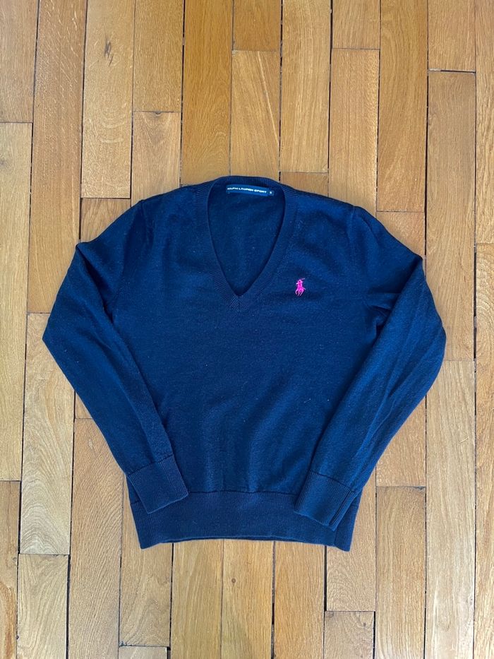 Pull femme col v - Ralph Lauren - 100% laine - photo numéro 1