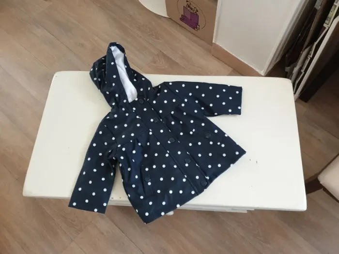 Ciré bleu marine à pois 6mois Neuf Tex