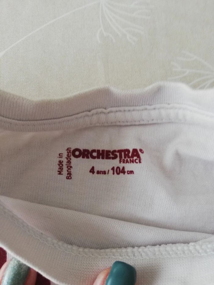 Tee shirt blanc manches courtes 4 ans orchestra - photo numéro 2