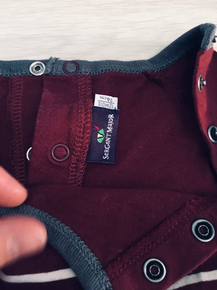 Ensemble pantalon + t-shirt manches longues 12 mois Sergent major - photo numéro 4