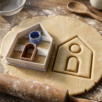 Emporte-pièce Maison 3 Pièces - Découpoir Biscuit Sablé Pâte à Sucre Pâtisserie