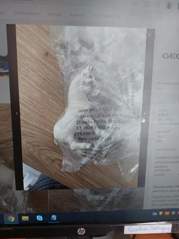 Figurine papo cheval blanc Percheron neuf sous blister - photo numéro 2