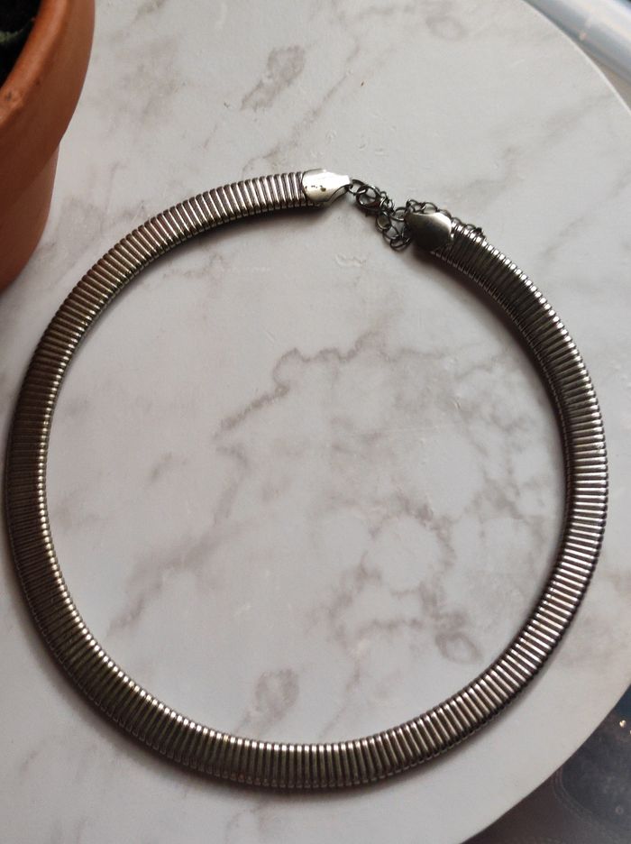 Collier argenté imprimé animal - photo numéro 3