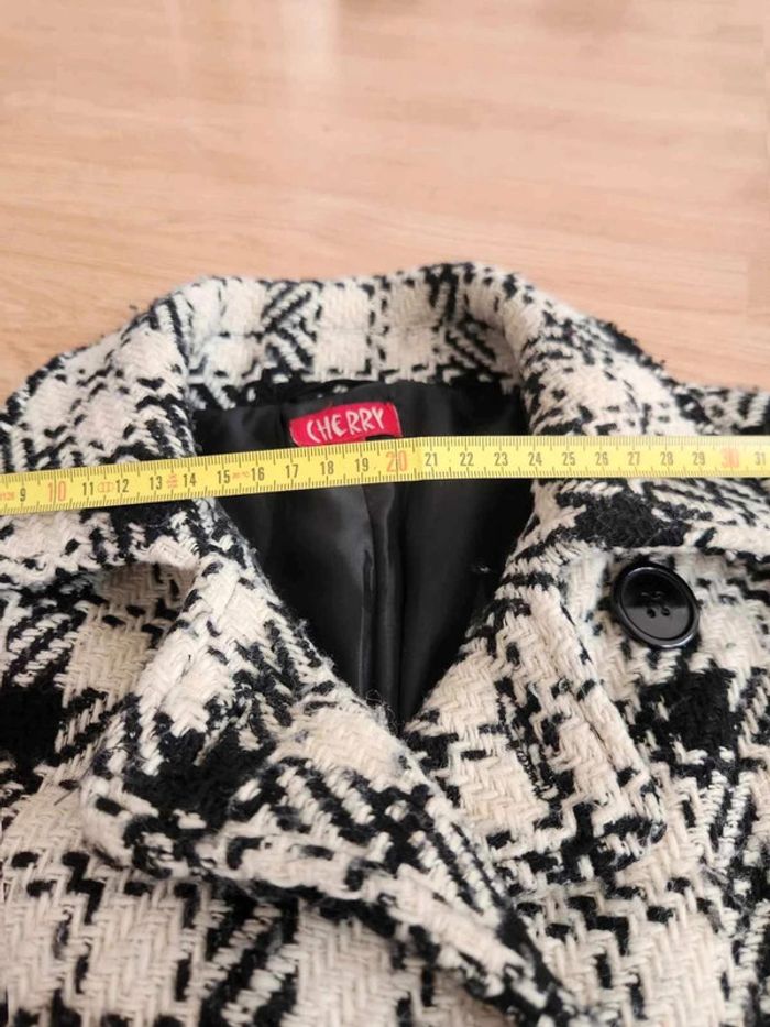 Manteau  mi longue  à  carreaux  tweed - photo numéro 6