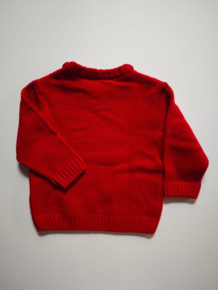Pull de Noël Rouge Lutin en Maille In Extenso 9 mois - photo numéro 2