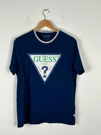 T-shirt bleu marine Guess homme taille L
